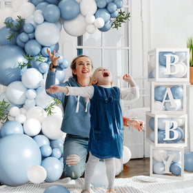 CROSSFINGERS letter balloons kit enables personalized messages for boy events.