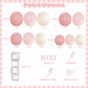 CROSSFINGERS Pink and White Balloons Pack adds elegant color for gender reveals.