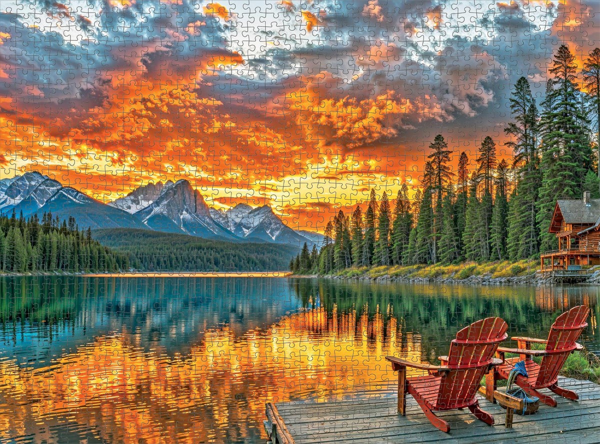 Cross & Glory Dockside Reflections puzzle with satin finish reduces glare for easier viewing