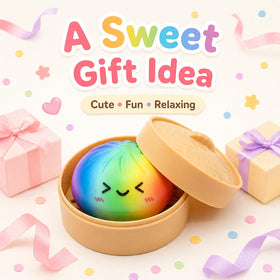 Crossunx Rainbow Dumpling Squishies cute dumpling with steamer appeals to collectors.