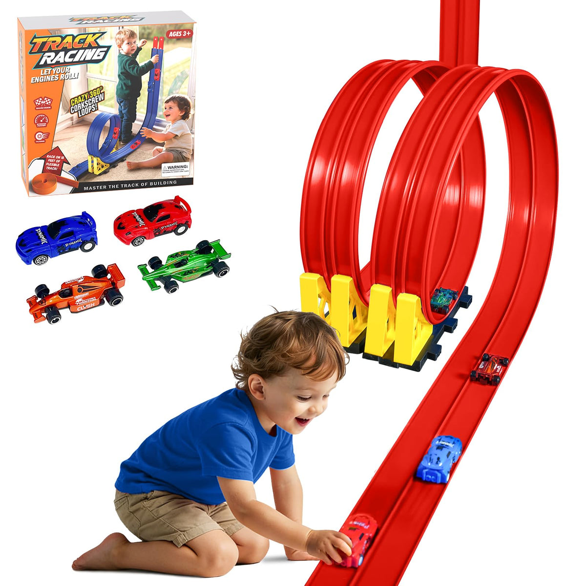 CROTDRM 15ft flexible race track setup shows endless configurations for imaginative play