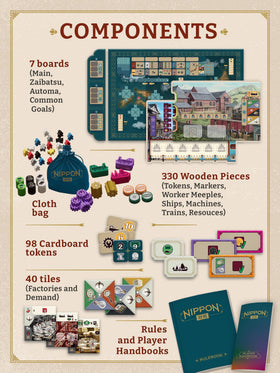 Crowd Games Nippon organizer tray keeps components sorted for faster play.