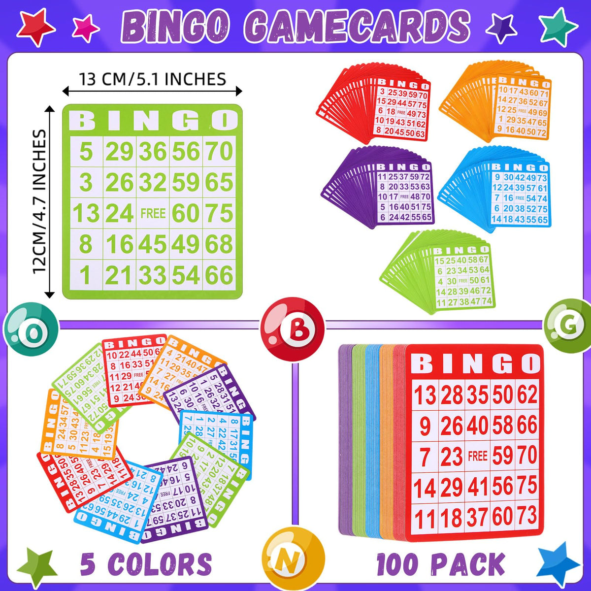 Crtiin 100 bingo cards with bold numbers support quick reading in large groups.
