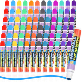 Crtiin 72-pack dot markers bulk set, vibrant colors for classroom crafts and group projects.