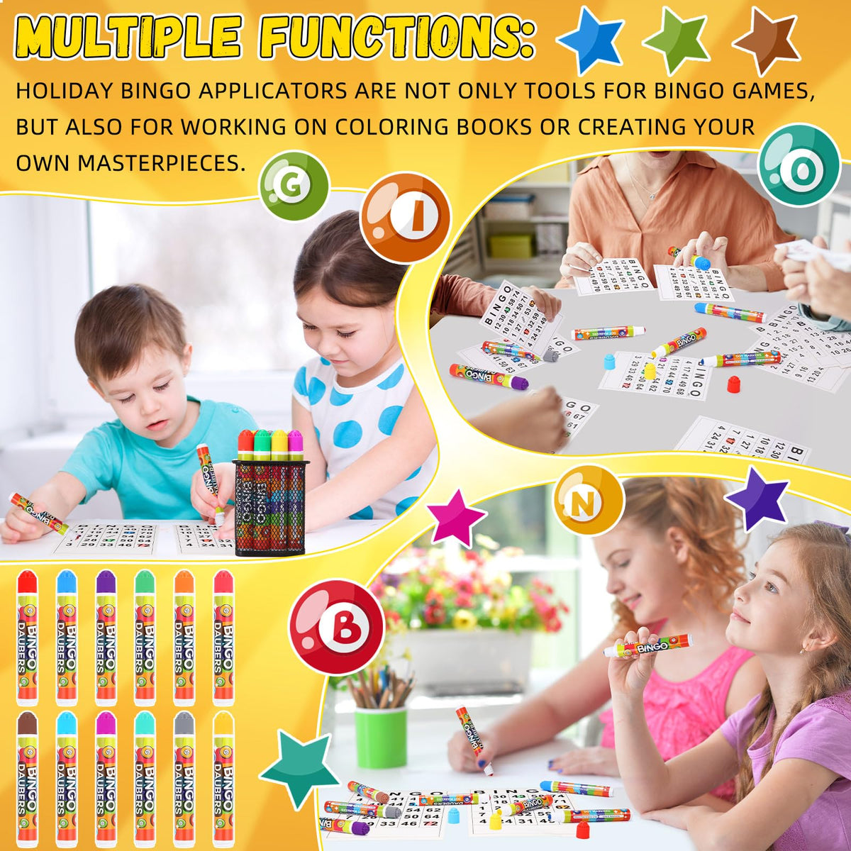 Crtiin compact 5-inch markers fit bingo cards and travel bags.