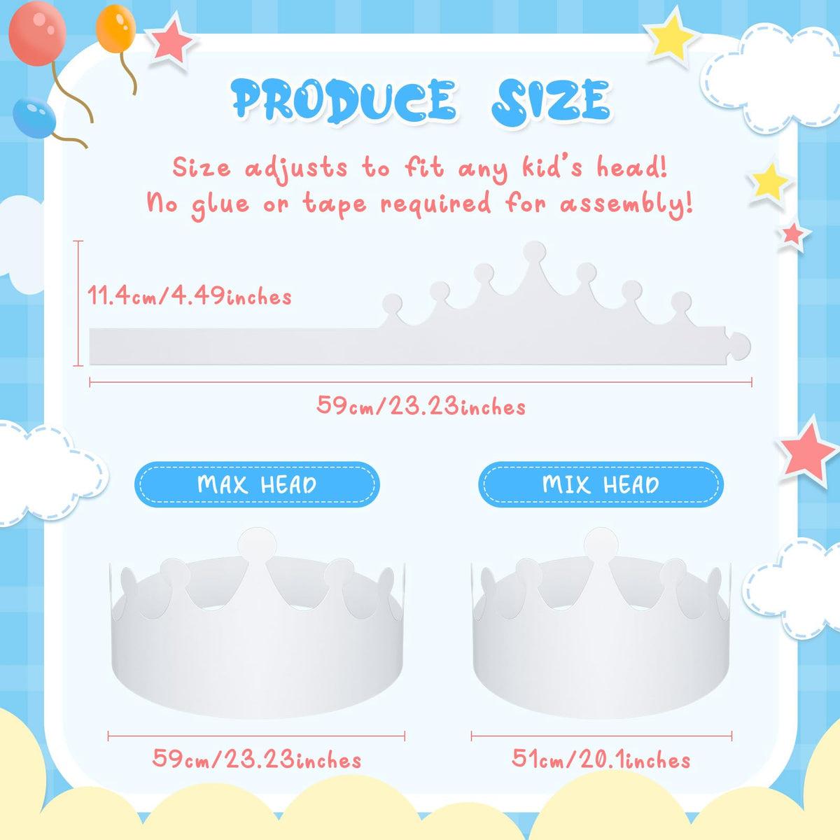 Crtiin DIY crowns with white background ideal for creative party crafts.