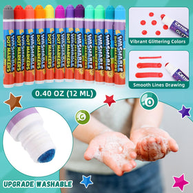 Crtiin dot markers for small hands, 5-inch length, ideal for preschoolers.