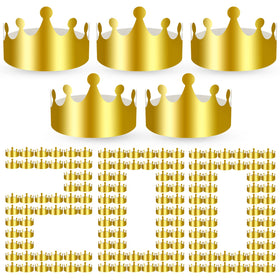 Crtiin gold paper crowns pack of 200 pieces for festive party wear.