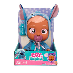Cry Babies Stitch pacifier accessory supports pretend caregiving scenarios.