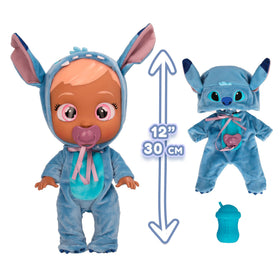 Cry Babies Stitch tears appear when pacifier is removed.