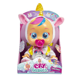 Cry Babies Dreamy unicorn 12inch doll star details capture children's attention.