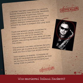 Cryptic Killers case files evidence pile shows 26 clues for detective play.