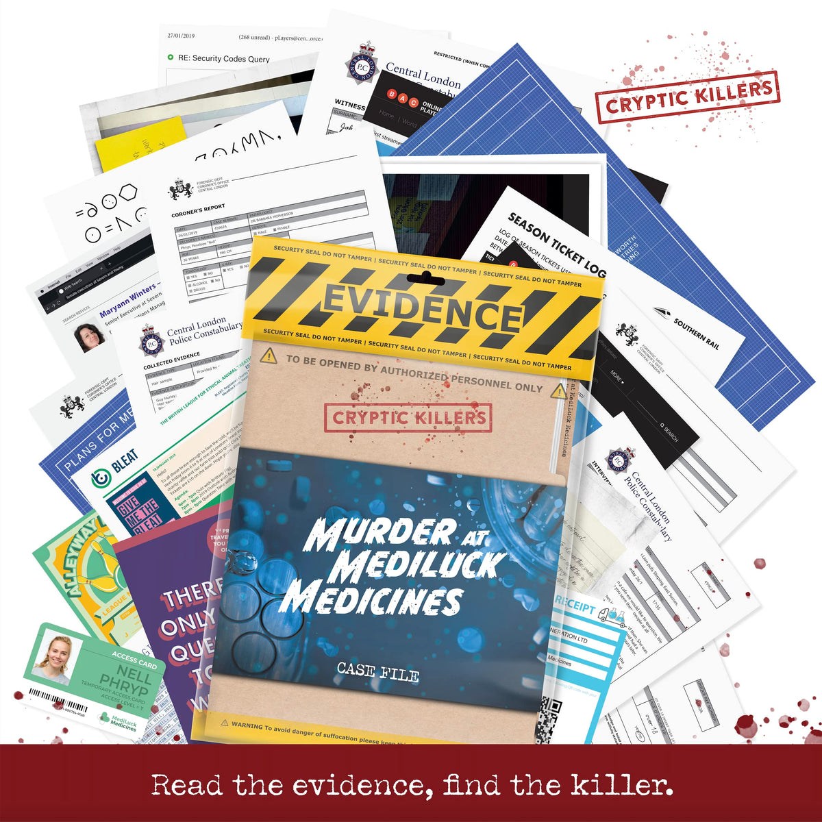 Cryptic Killers mystery boxed file cover highlighting hours of gameplay.