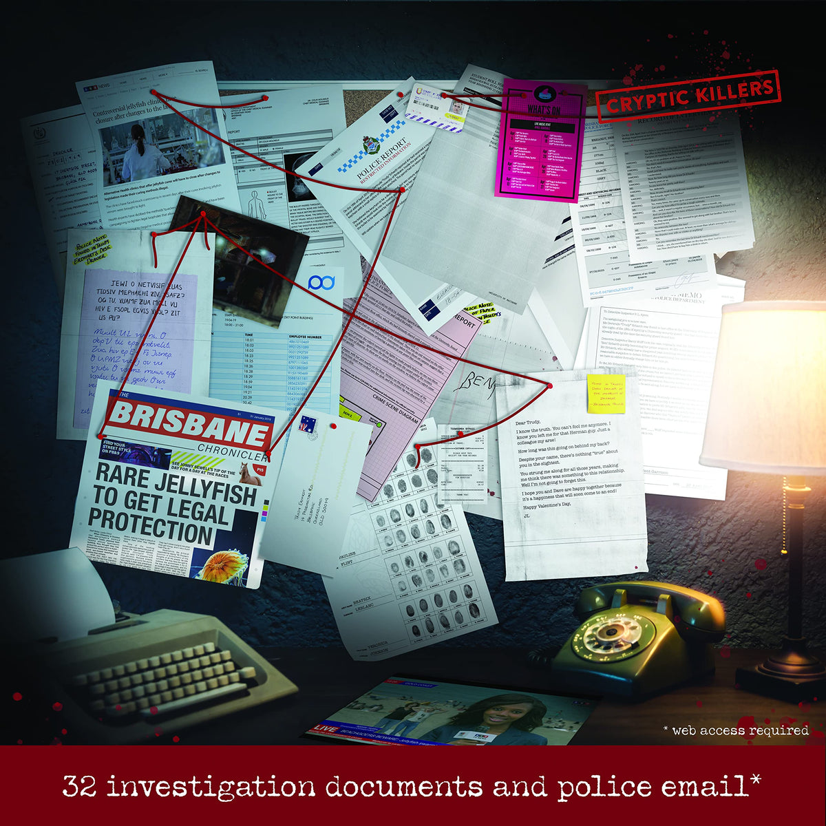 Cryptic Killers online police inbox interface for evaluating suspects