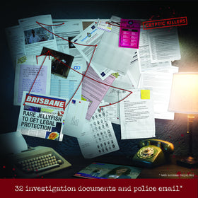 Cryptic Killers online police inbox interface for evaluating suspects