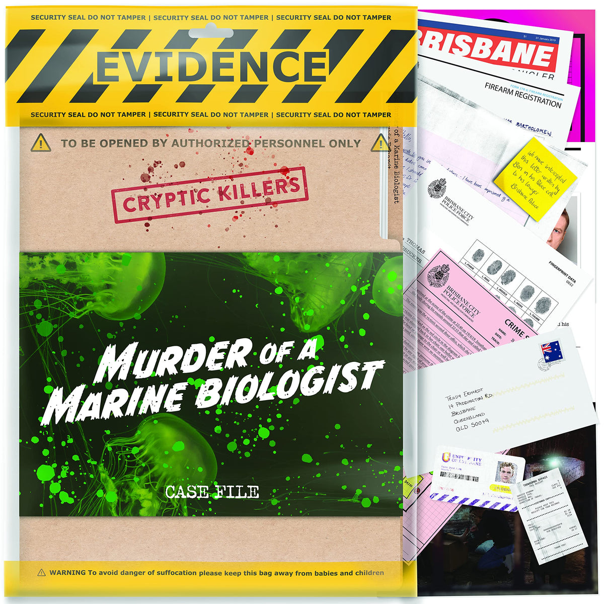 Cryptic Killers box cover invites a suspenseful at home detective experience