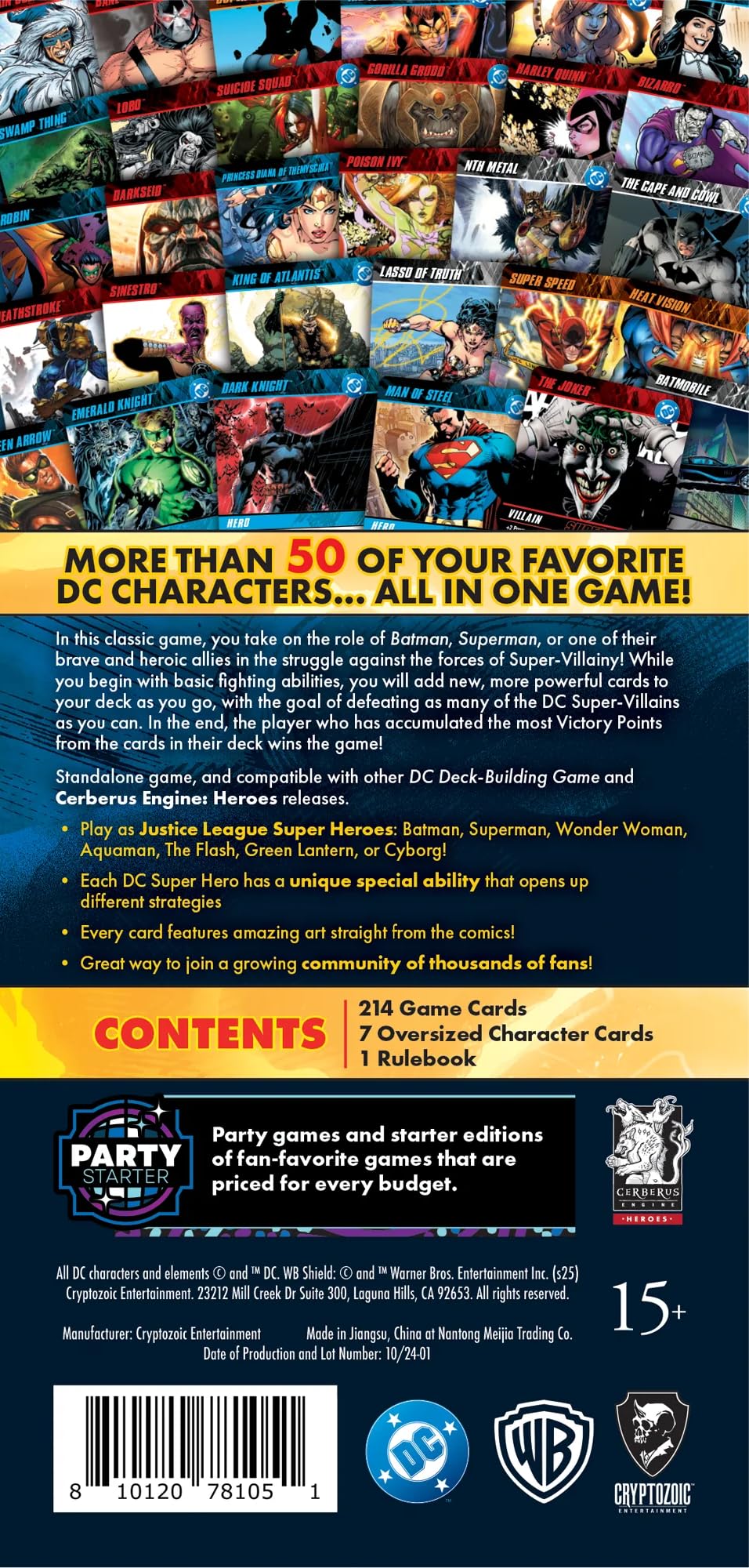 Final victory points track your strategy in Cryptozoic DC Deck-Building Game