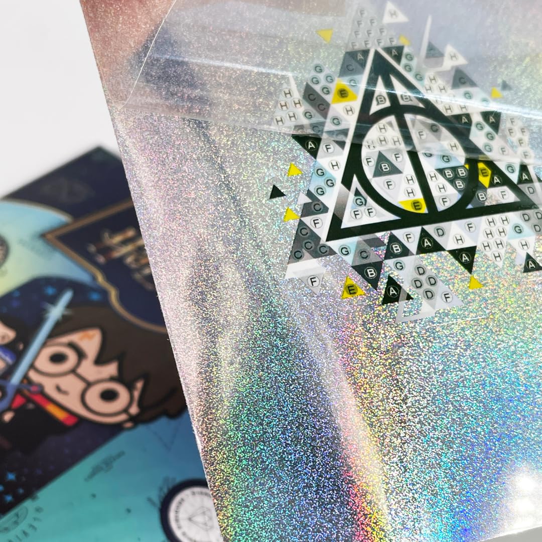 Back of each Crystal Art sticker shows exact album placement