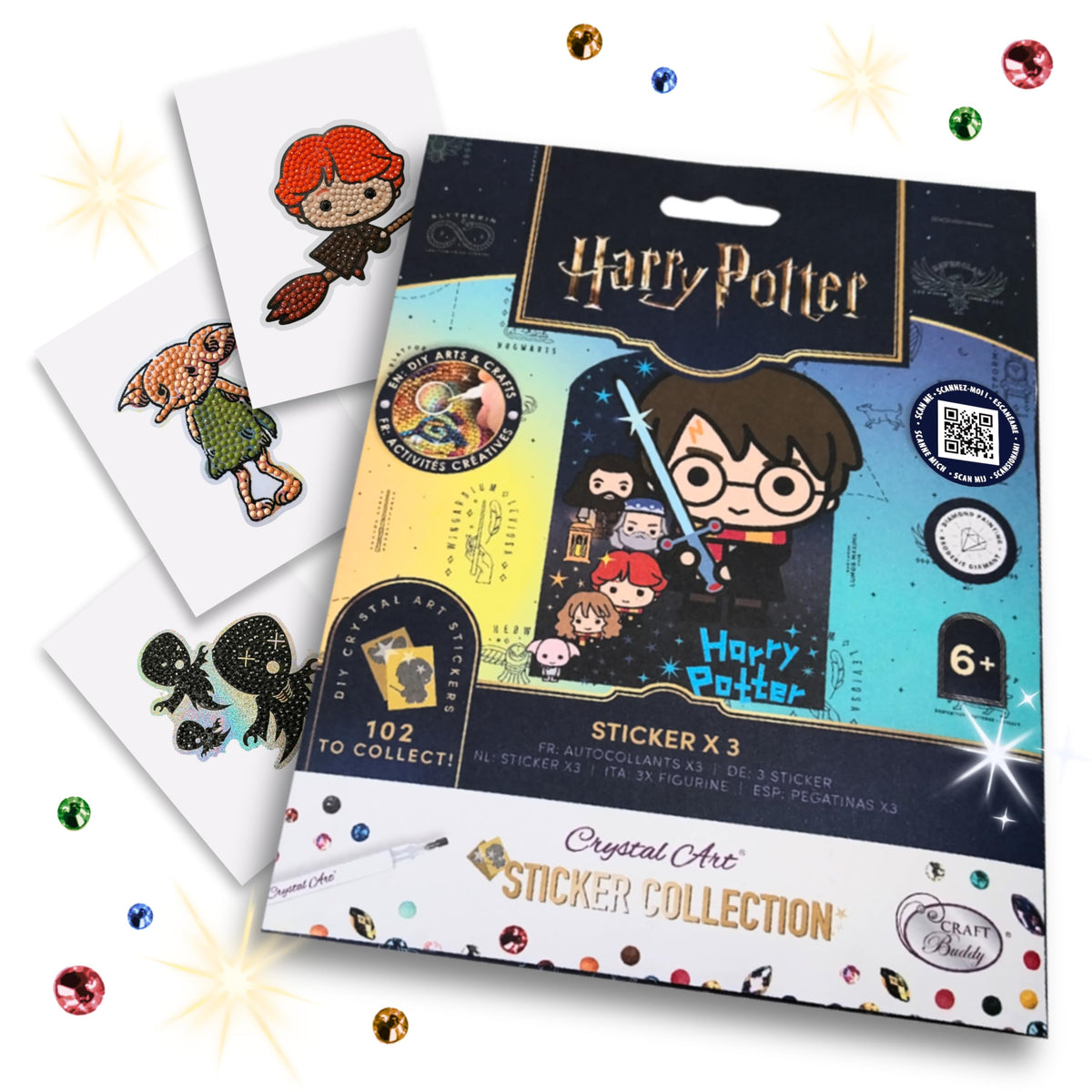 Crystal Art Harry Potter sticker pack cover with sparkling crystals for crafting inspiration