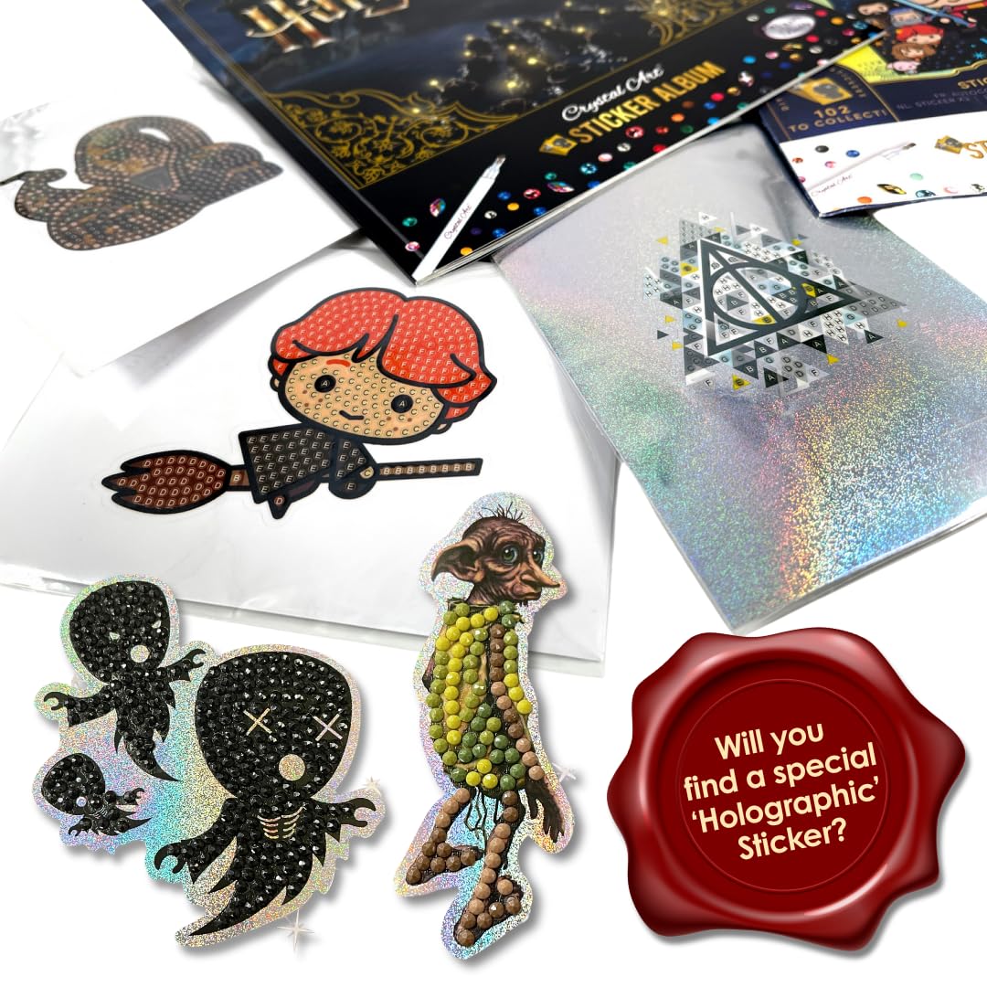 Three surprise stickers from Crystal Art Harry Potter pack spark collecting excitement