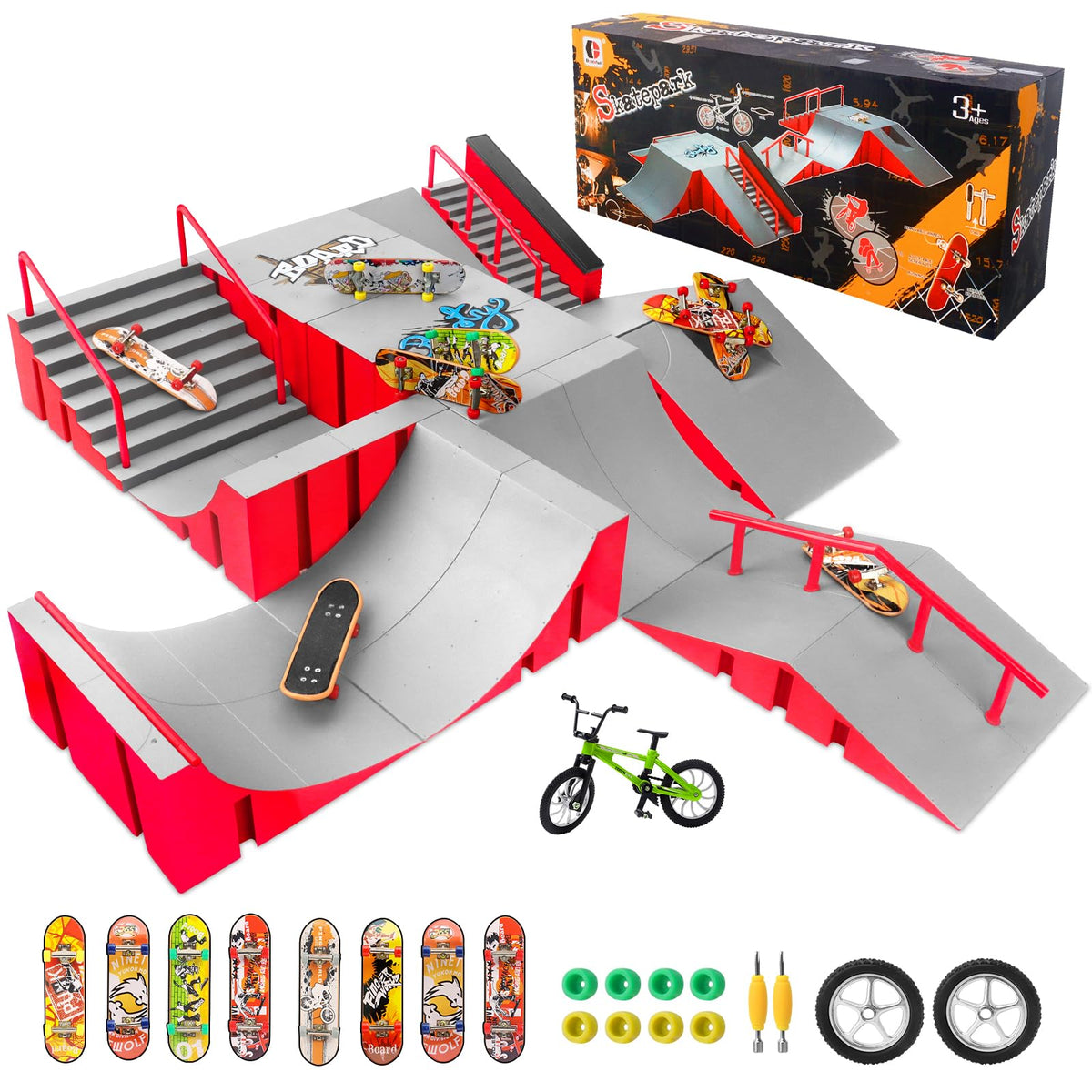 CS COSDDI finger skatepark kit ramp set for creative desk play and easy organization