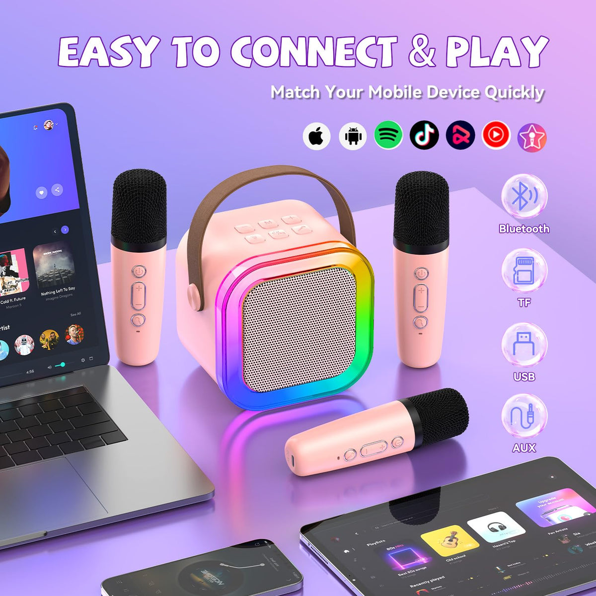 CscyyAmz Bluetooth connectivity enables quick playlist streaming from apps