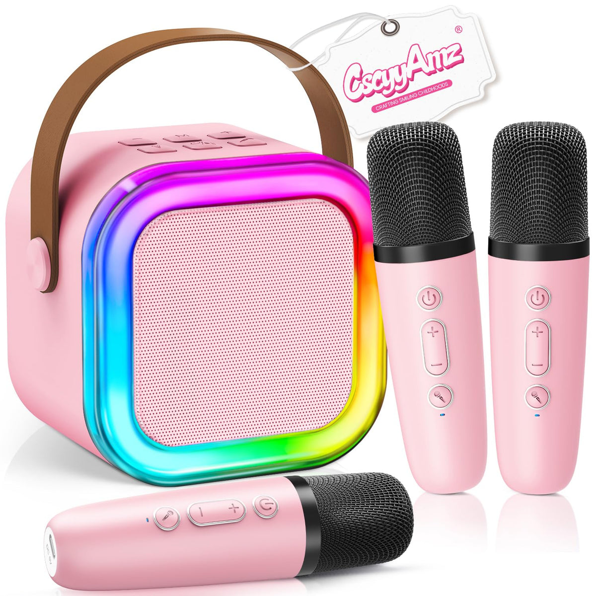 CscyyAmz upgraded mini karaoke machine front view for compact home parties