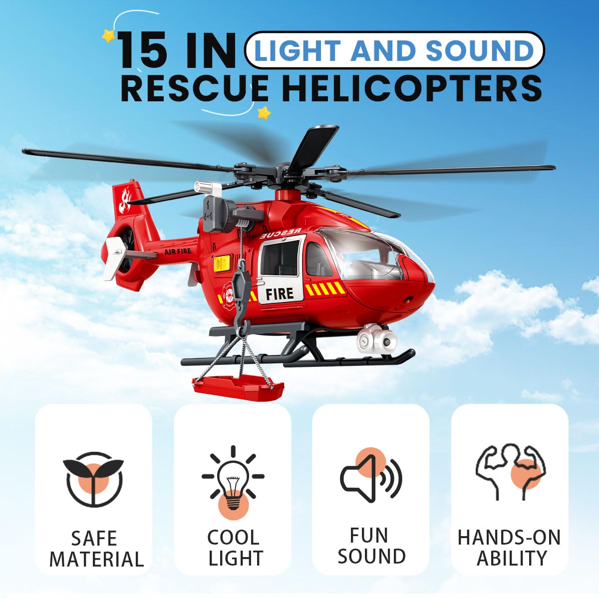 CSDCSD helicopter crane basket in action for load and unload play