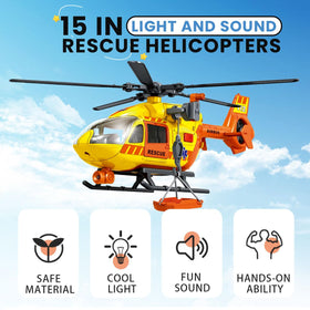 CSDCSD Rescue Transport Helicopters front view; colorful toy sparks active storytelling.