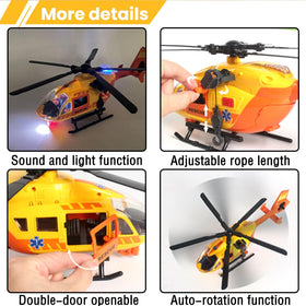 CSDCSD Rescue Transport Helicopters lights and sounds; engaging sensory features for kids.