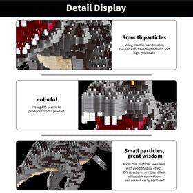 CSNRHG Tyrannosaurus Rex mini blocks close-up highlighting precise pieces