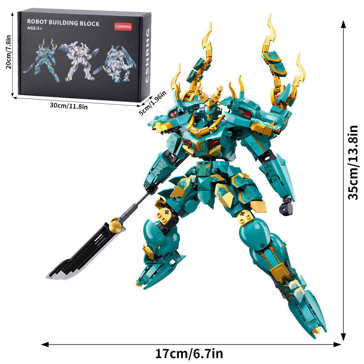 CSNRHG Green Dragon Samurai spear detail emphasizes durable construction for kids