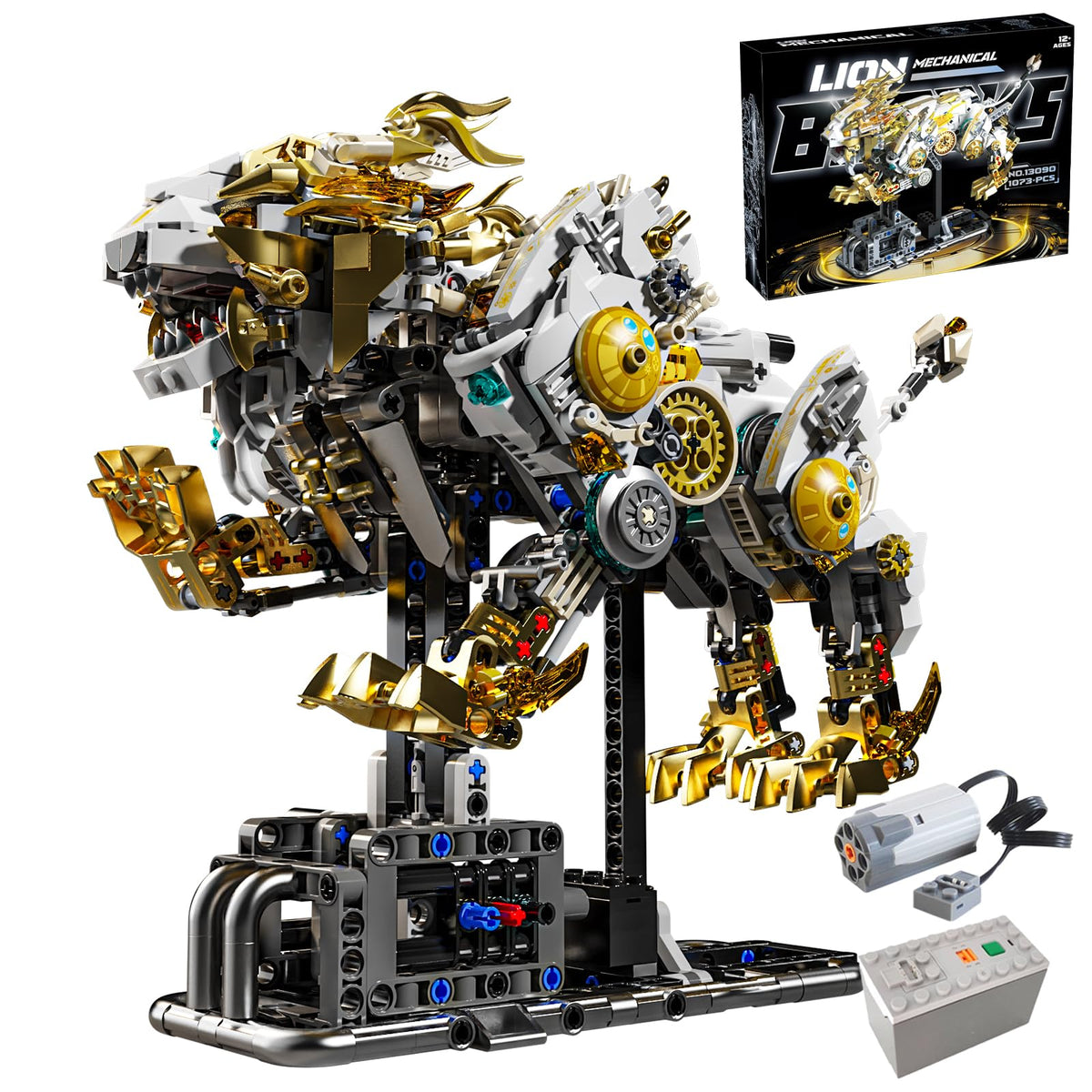 CSNRHG Mechanical Lion gold armored detail highlights premium craftsmanship for display and inspiration.