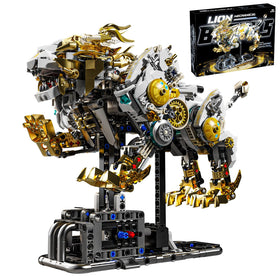 CSNRHG Mechanical Lion head detail highlights exposed gears for immersive display.