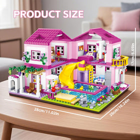 CSNRHG Pink Summer Pool Villa house detail for creative storytelling and building.