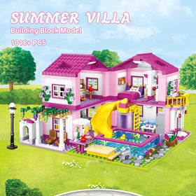 CSNRHG Pink Summer Pool Villa pool area ready for pool party pretend play.