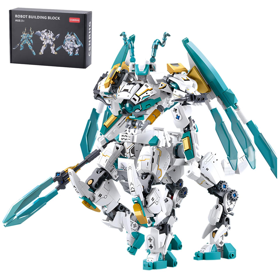 CSNRHG White Horse Dragon Samurai mech assembly enables dual-display potential.