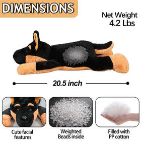 CSVBTRF German Shepherd plush side view ideal for comforting hugs and bedtime routine