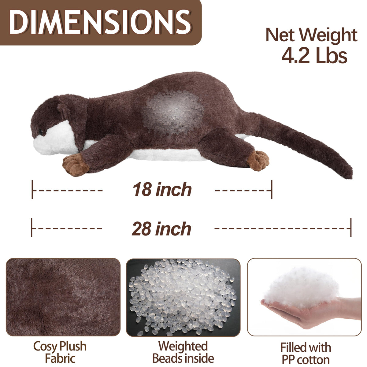 CSVBTRF otter plush weighted side view highlighting its comforting design