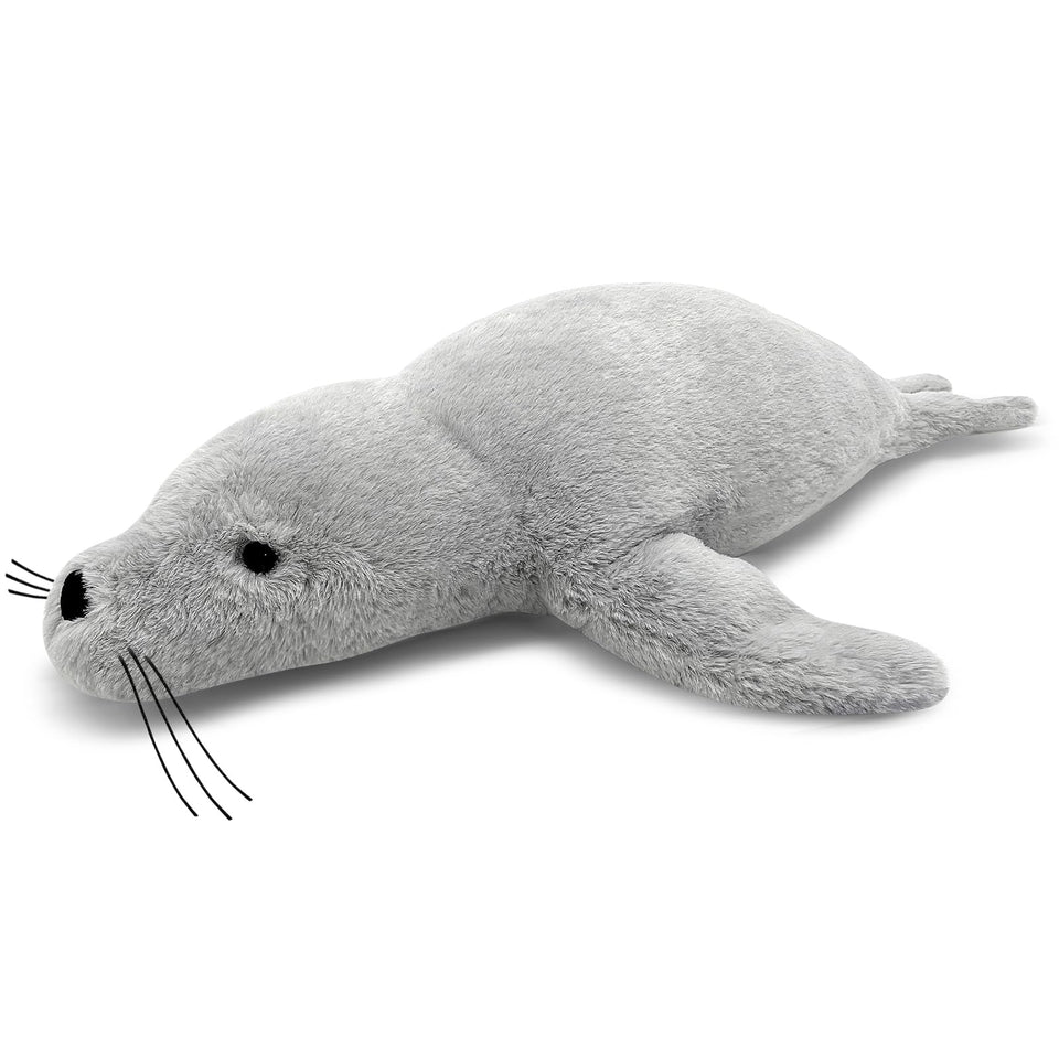 CSVBTRF 23-inch grey seal plush head for comforting hugs.