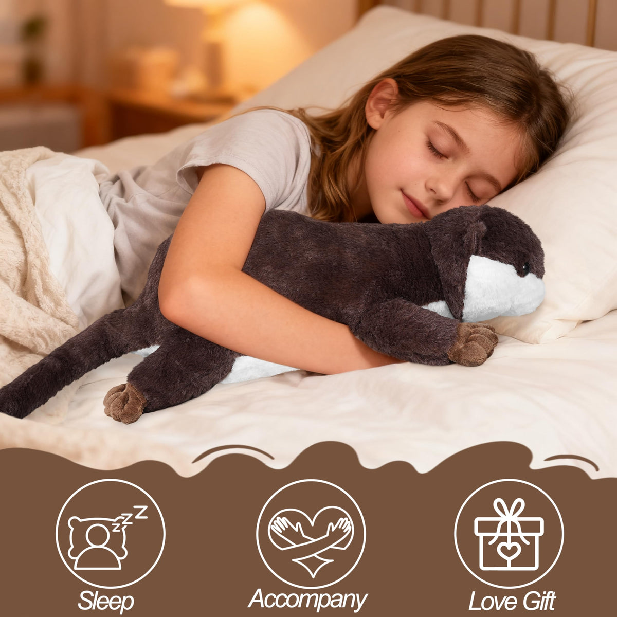 CSVBTRF soft brown and white plush fabric invites gentle cuddles