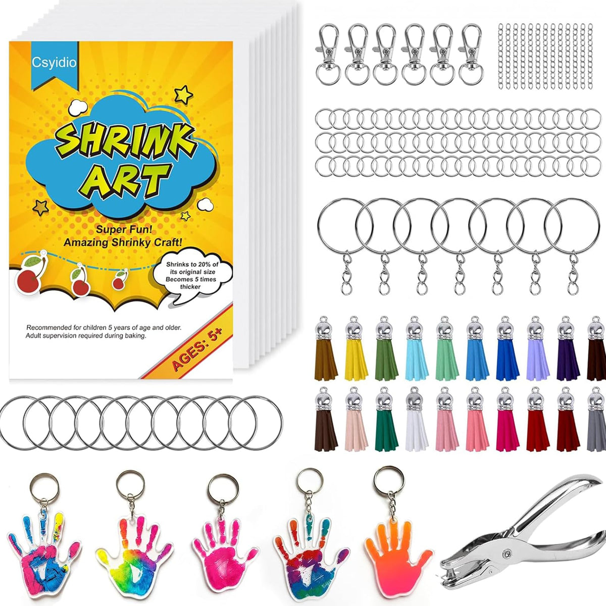 Csyidio shrink dink kit cover showing a complete DIY crafting set