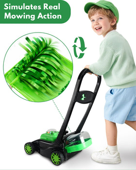 CT SPORTS mower emits mechanical sounds without batteries during active play.