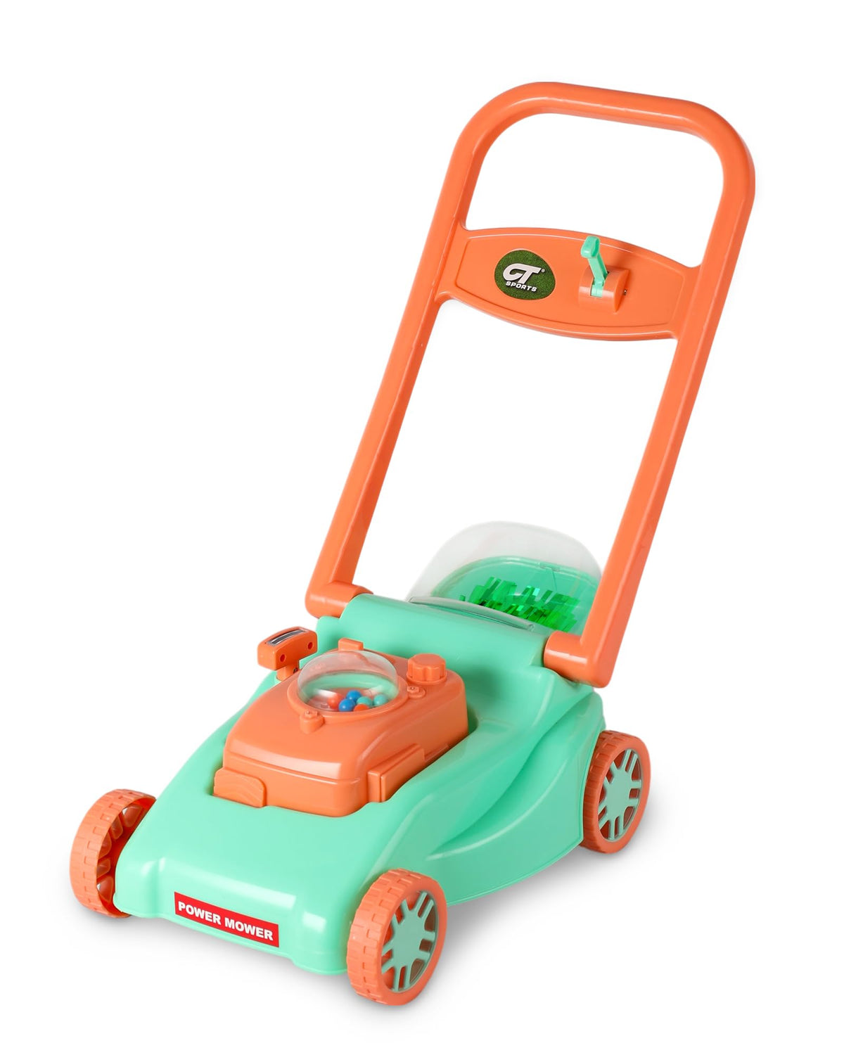 CT SPORTS Kids Lawn Mower green with realistic action for pretend gardening play