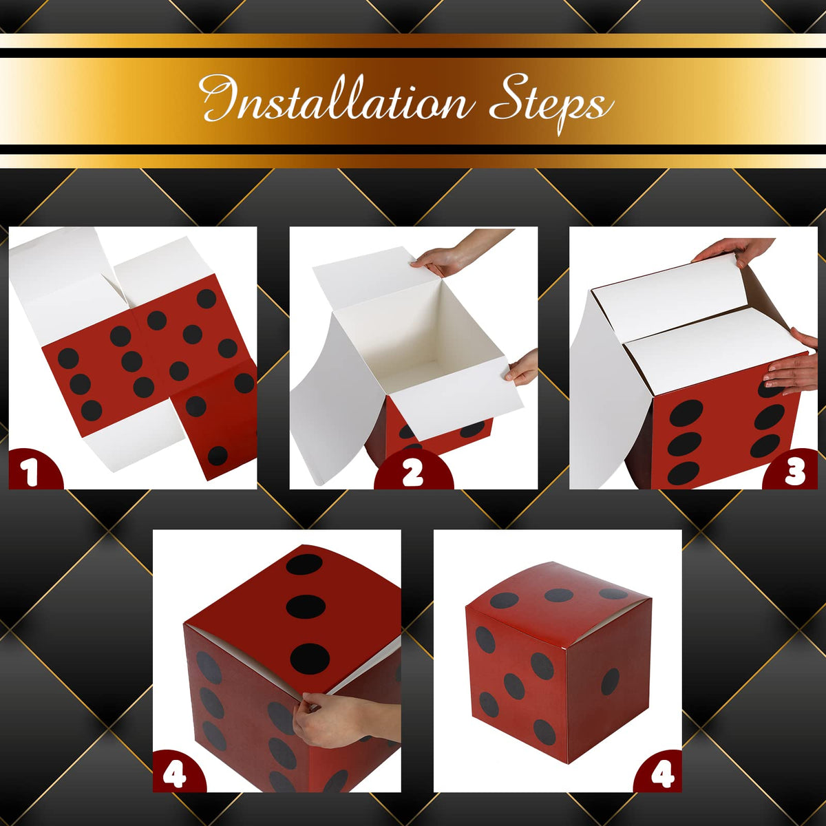 Ctosree red 11in dice box adds bold focal point for Las Vegas themed events