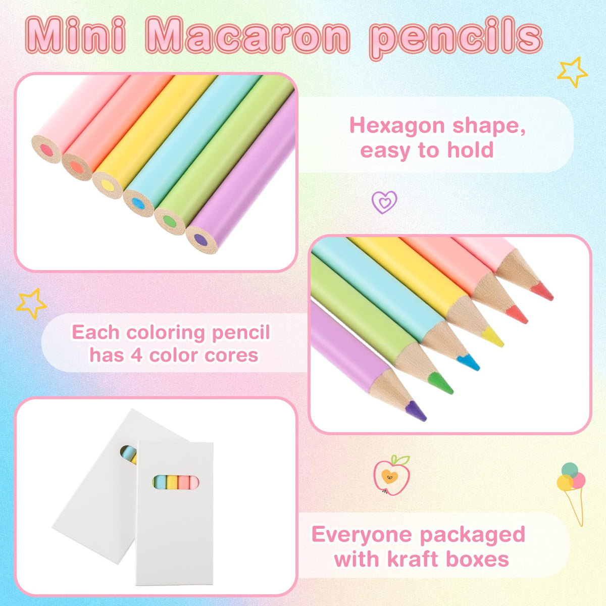 Ctosree six-color palette pencils support vibrant drawings and shading.
