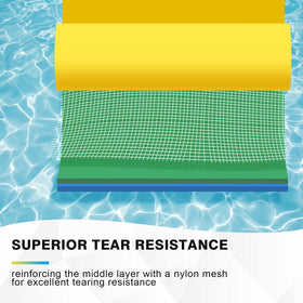 CTSC Lily Pad Floating Mat buoyancy demonstrates stable surface for two adults.