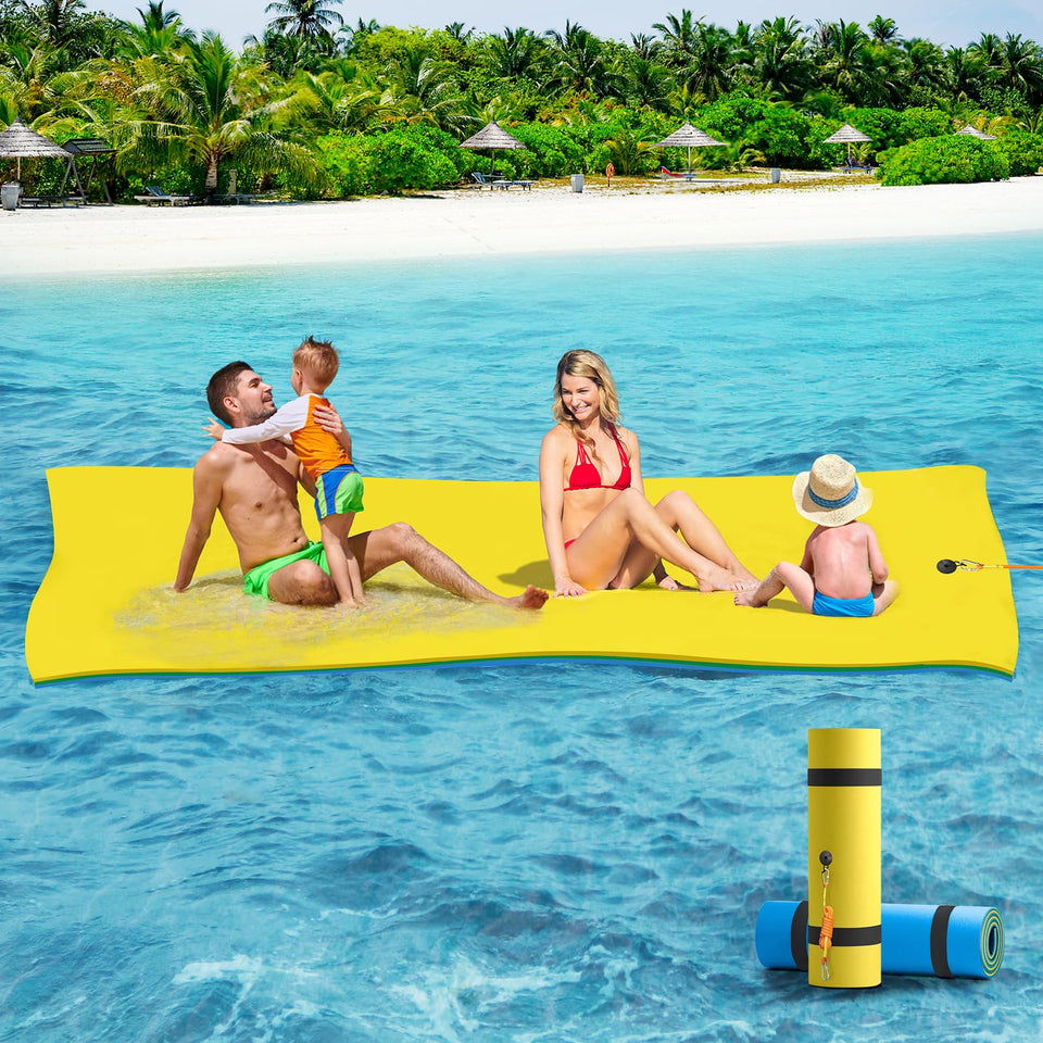 CTSC Lily Pad Floating Mat setup on calm water for family lounging and games.
