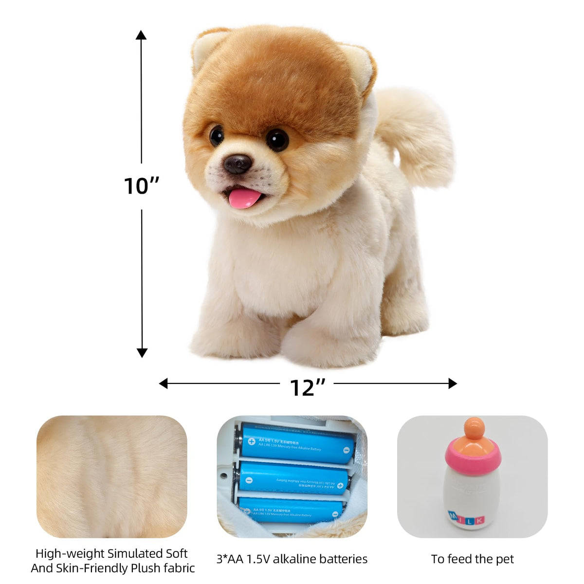 CU-MATE plush Pomeranian toy barking to engage kids