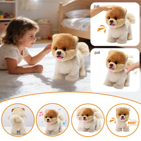 CU-MATE Pomeranian plush with tongue-out action for playful moments